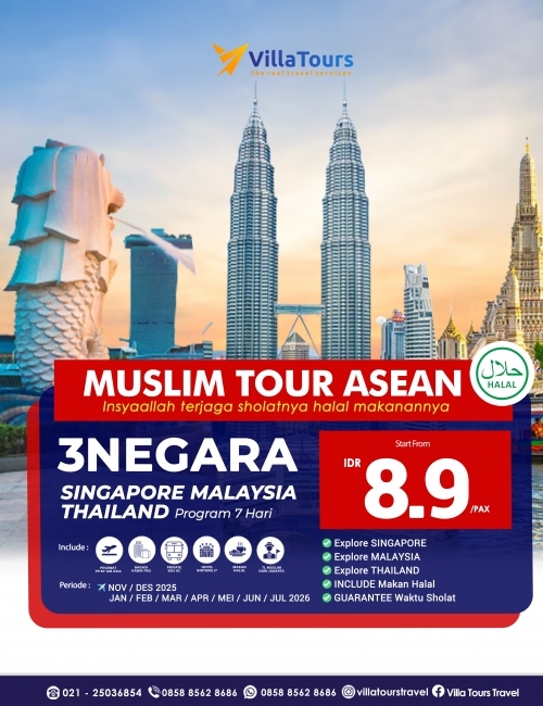 3 NEGARA SINGAPORE MALAYSIA THAILAND 7 HARI