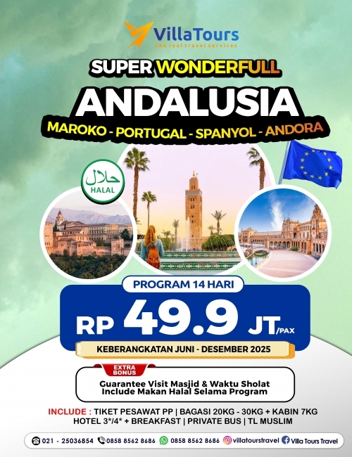 ANDALUSIA (MAROKO + PORTUGAL + SPANYOL + ANDORA) 14 HARI