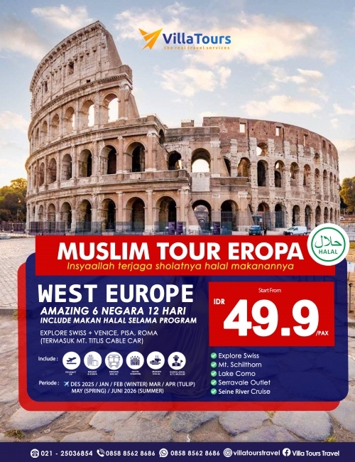 EXCLUSIVE MUSLIM TOUR AMAZING EROPA BARAT 6 NEGARA 12 HARI