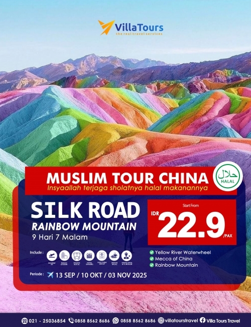 MUSLIM TOUR CHINA JALUR SUTERA DAN GUNUNG PELANGI 9 HARI