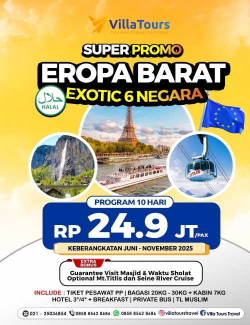 MUSLIM TOUR EROPA BARAT SUPER PROMO 6 NEGARA 10 HARI