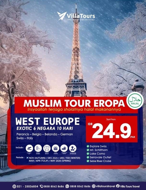 MUSLIM TOUR EROPA BARAT SUPER PROMO 6 NEGARA 10 HARI