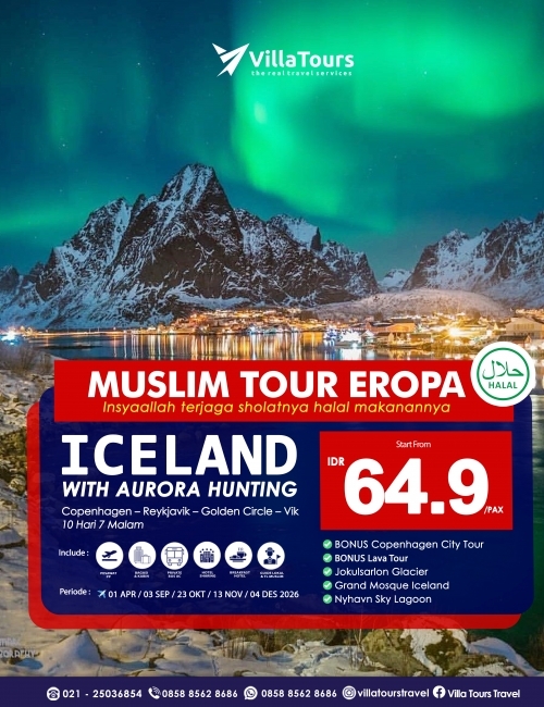 MUSLIM TOUR ICELAND WITH AURORA HUNTING 10 HARI