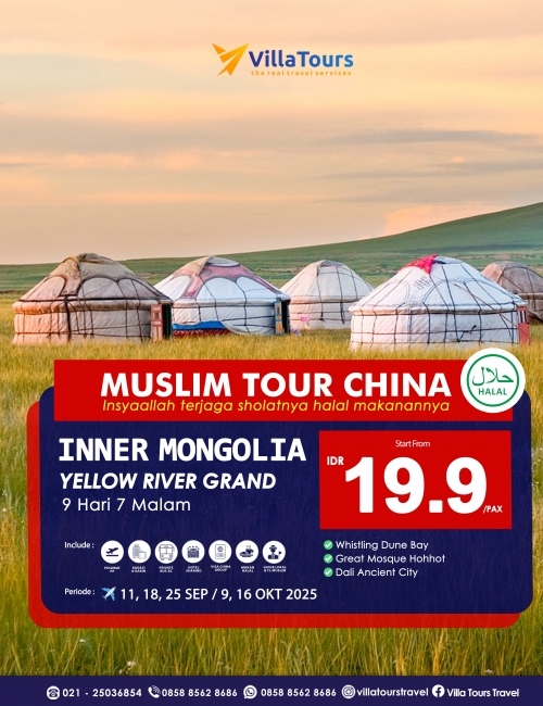 MUSLIM TOUR INNER MONGOLIA - YELLOW RIVER GRAND GORGE 9 HARI