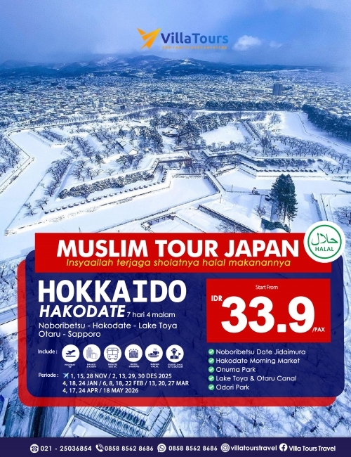MUSLIM TOUR JAPAN HOKKAIDO HAKODATE 7 HARI