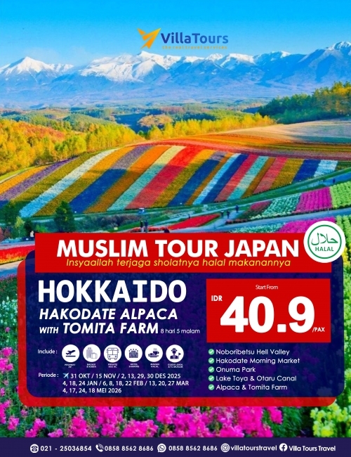MUSLIM TOUR JAPAN HOKKAIDO HAKODATE ALPACA WITH TOMITA FARM 8 HARI
