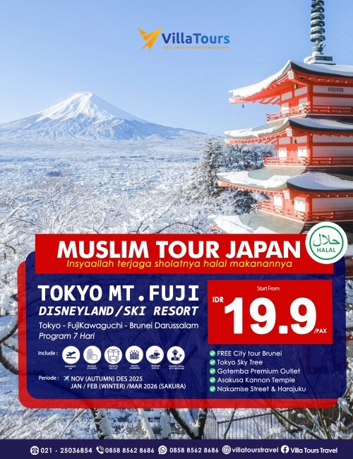 MUSLIM TOUR JAPAN PLUS BRUNEI 7 HARI