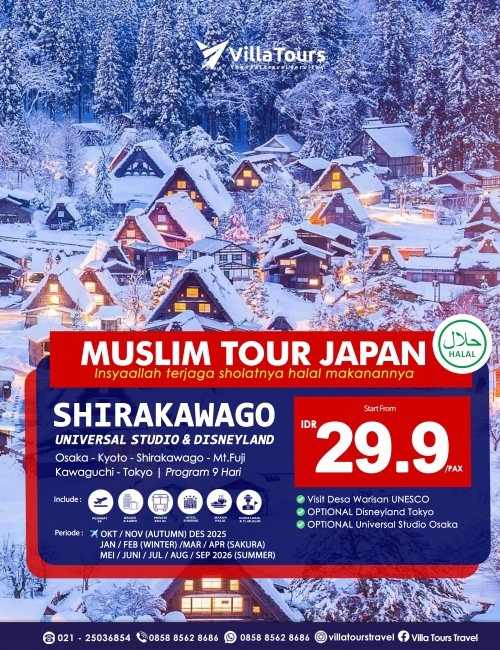 MUSLIM TOUR JAPAN SHIRAKAWAGO 9 HARI