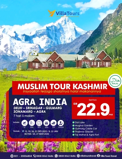 MUSLIM TOUR KASHMIR AGRA INDIA 7 HARI