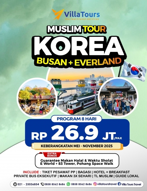 MUSLIM TOUR KOREA BUSAN + EVERLAND 8 HARI