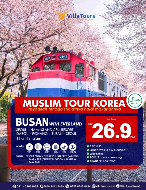 MUSLIM TOUR KOREA BUSAN WITH EVERLAND 8 HARI