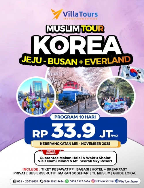 MUSLIM TOUR KOREA JEJU - BUSAN + EVERLAND 10 HARI