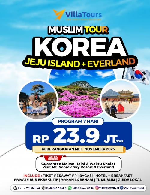MUSLIM TOUR KOREA JEJU + EVERLAND 7 HARI