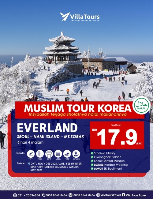 MUSLIM TOUR KOREA SEORAK WITH EVERLAND 6 HARI