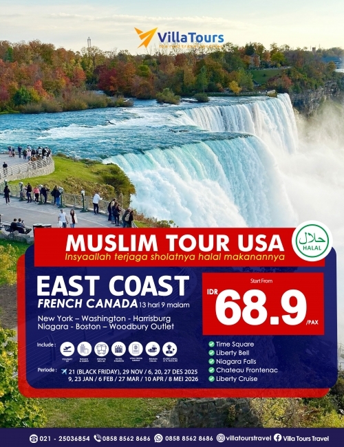 MUSLIM TOUR USA EAST COAST FRENCH CANADA 13 HARI