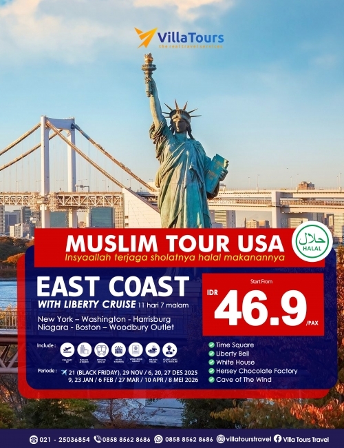 MUSLIM TOUR USA EAST COAST WITH LIBERTY CRUISE 11 HARI