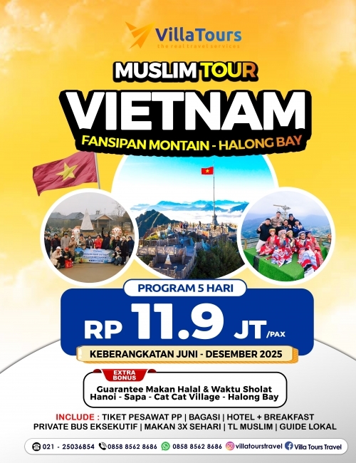 MUSLIM TOUR VIETNAM FANSIPAN MOUNTAIN – HALONG BAY 5 HARI