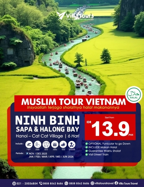 MUSLIM TOUR VIETNAM FANSIPAN – NINH BINH - HALONG BAY 6 HARI