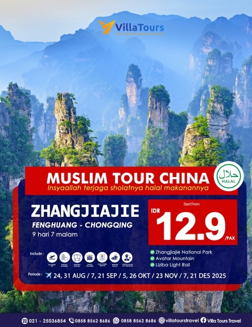 MUSLIM TOUR ZHANGJIAJIE - FENGHUANG - CHONGQING 9 HARI