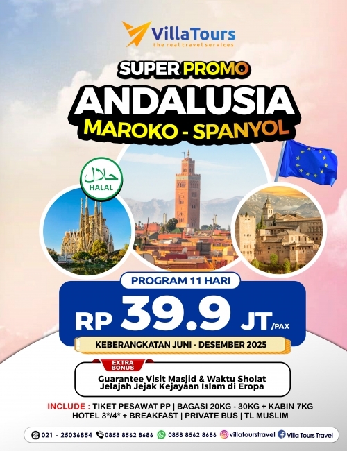 PROMO ANDALUSIA (MAROKO + SPANYOL)  11 HARI