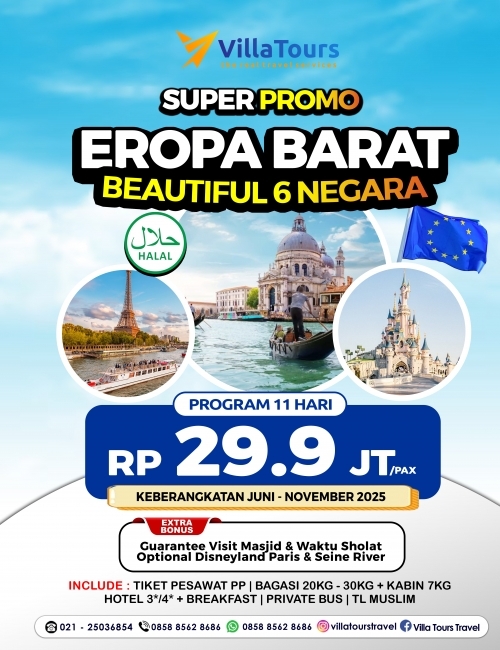 PROMO EROPA BARAT MUSLIM TOUR 6 NEGARA 11 HARI