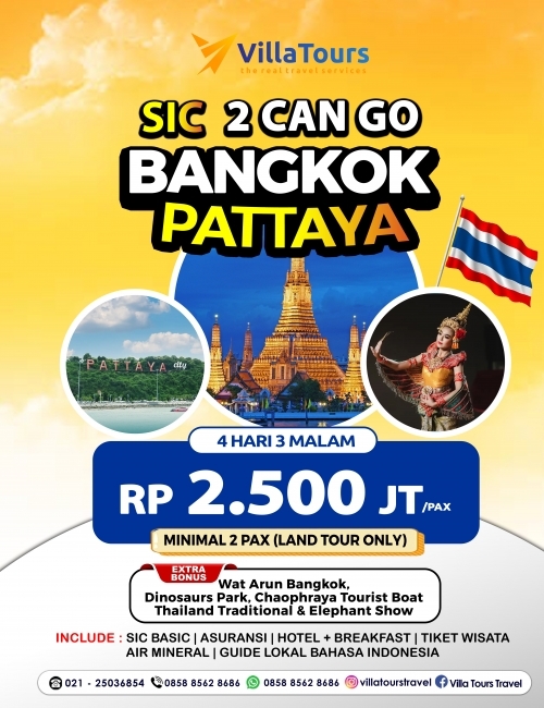 SIC 2 CAN GO BANGKOK PATTAYA 4D3N