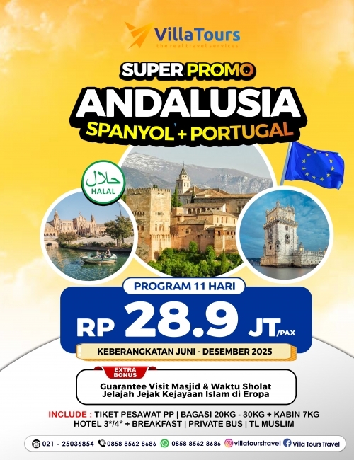 SUPER PROMO ANDALUSIA (SPANYOL + PORTUGAL)  11 HARI