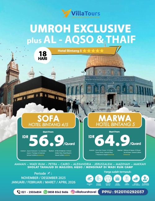 UMROH PLUS AL AQSO – CAIRO - JORDAN FREE THAIF 18 HARI